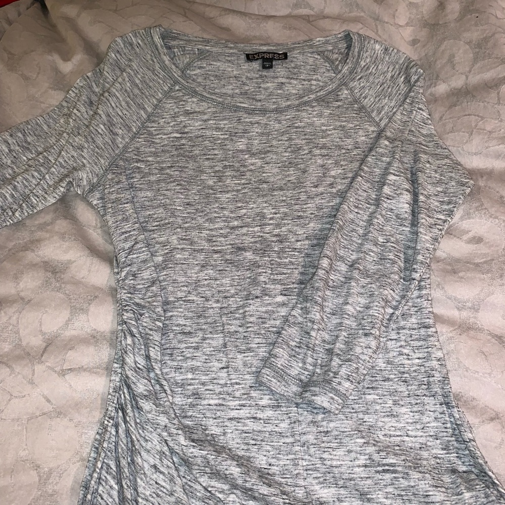 Express gray rouched casual dress